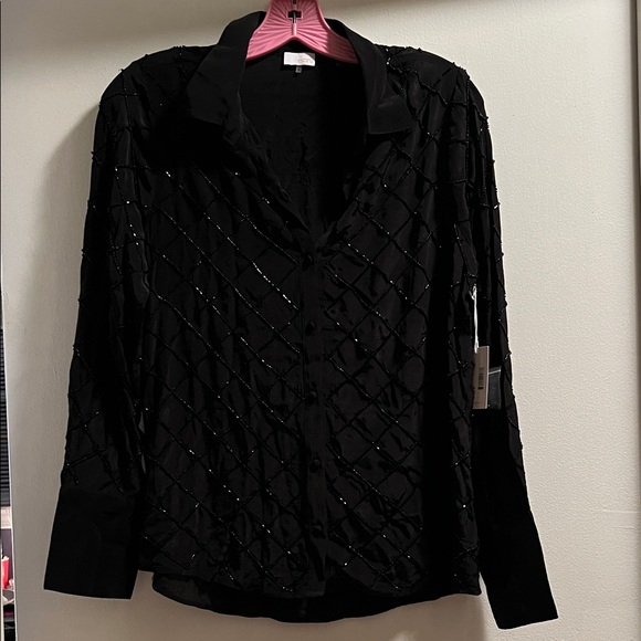 Elegant Beaded Black Women's Top - Picture 1 of 5
